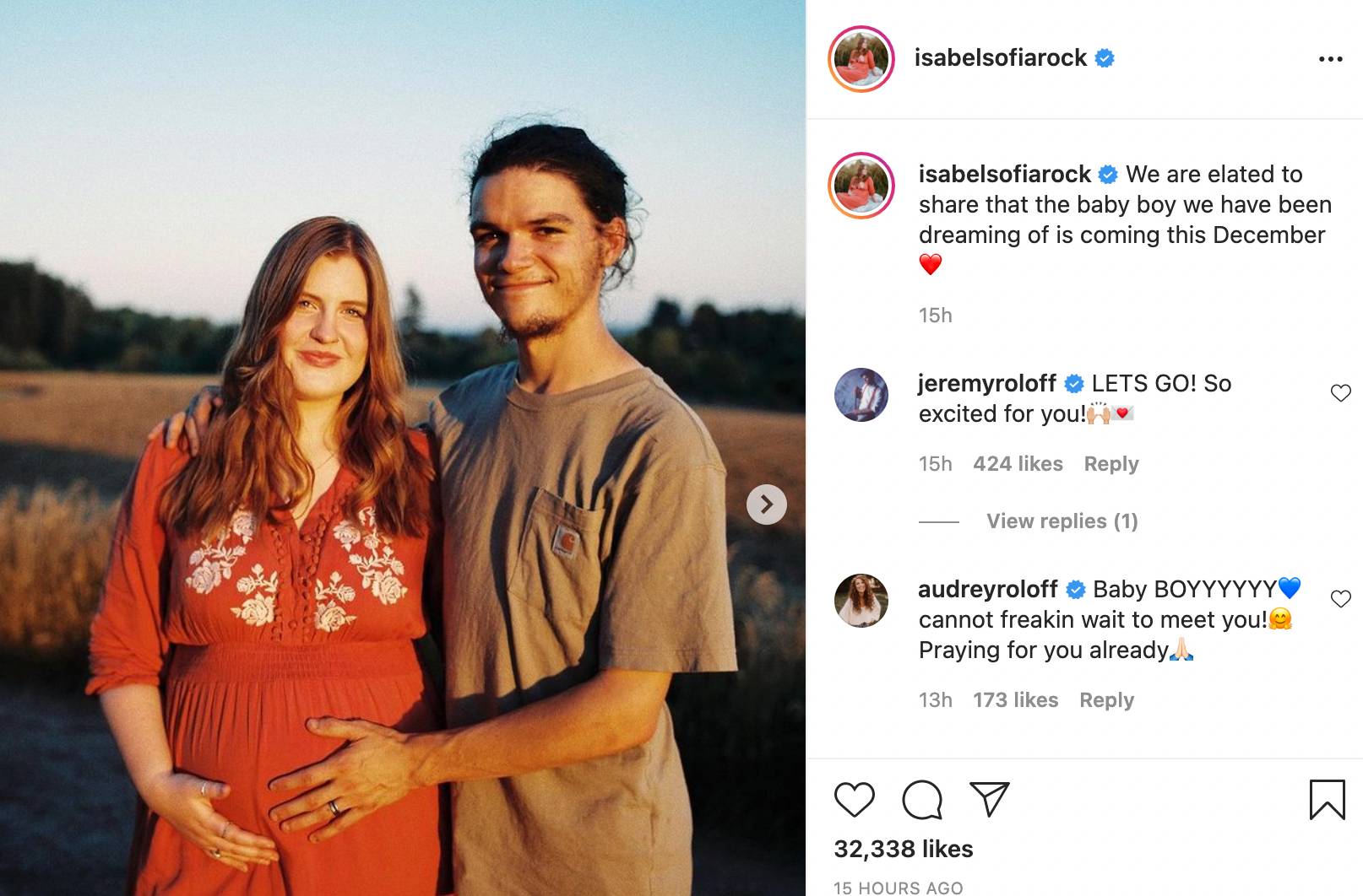 Jacob Roloff and Wife Isabel Rock pregnant