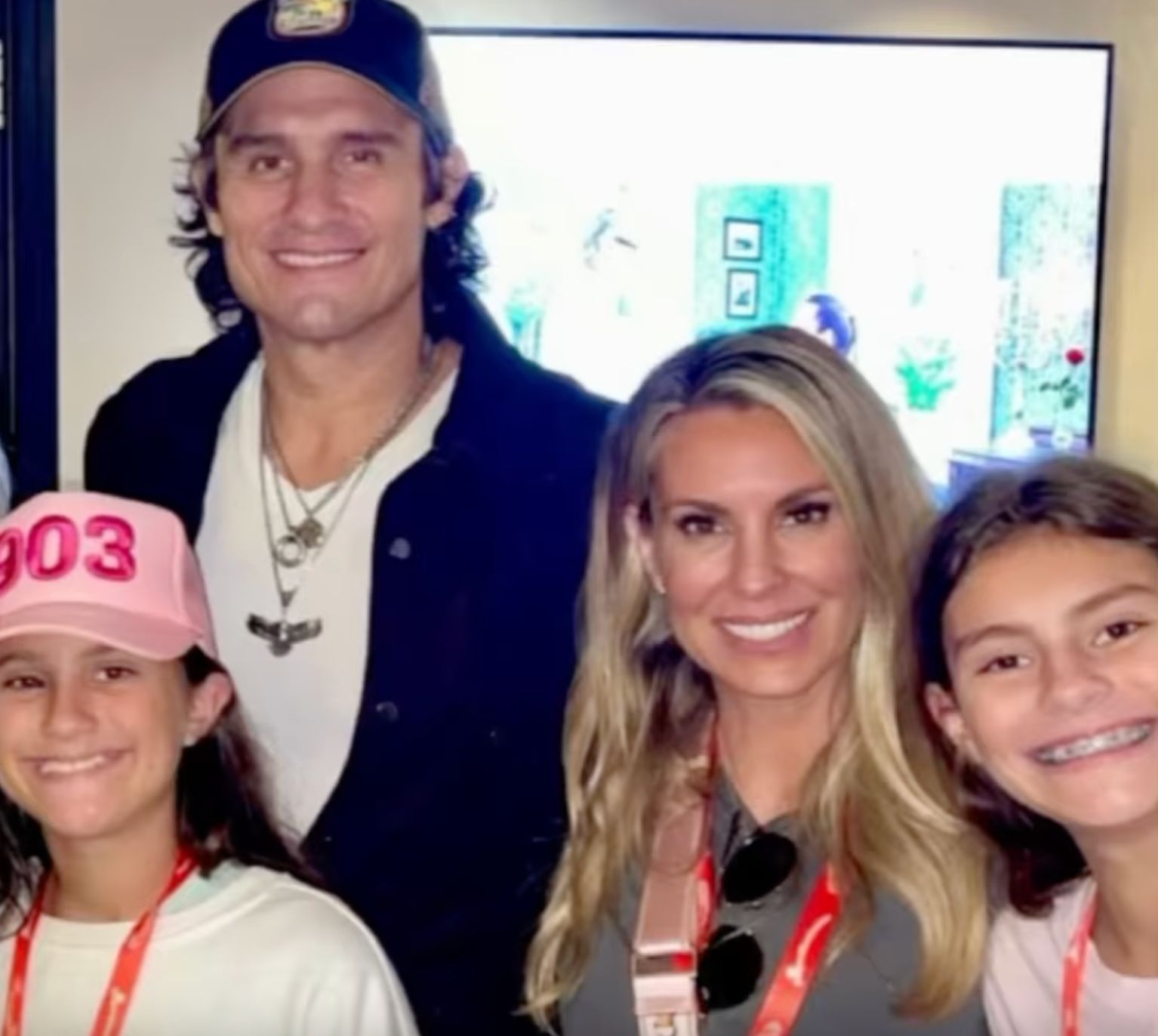 Joe Nichols and his wife Heather Singleton Nichols with their two daughters, Dylan River and Georgia Blue.